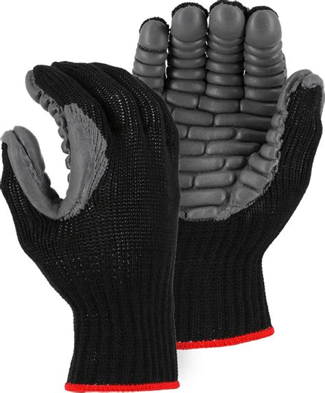 Anti Vibration Knitted Gloves Palm Coated Shock Absorbing Safety