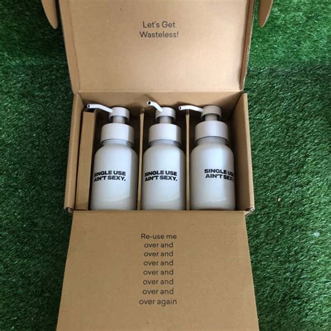 Single Use Aint Sexy 3 X Reusable Soap Bottles And Soap Refills New