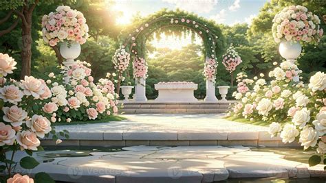 3D Rendered Outdoor Wedding Ceremony Background 27391274 Stock Photo at ...