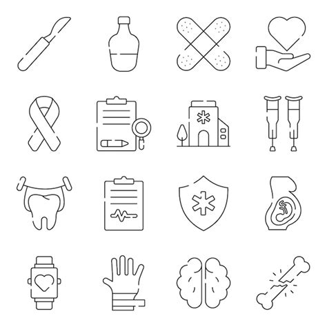 Premium Vector A Set Of Icons For A Medical Device