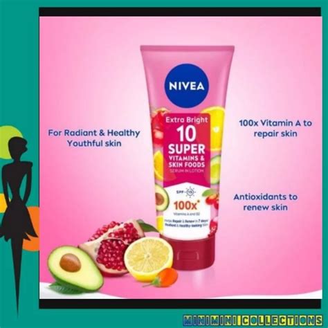 Jual Nivea Extra Bright Body Serum Super Vitamin Skin Food Ml