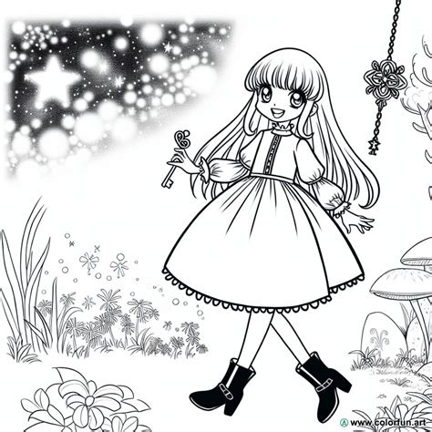 Coloring Page Of Fairy Tail With Lucy Download Or Print For Free