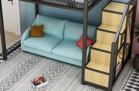 Elevated Bed Under The Table Small Apartment Multi Functional Loft Bed