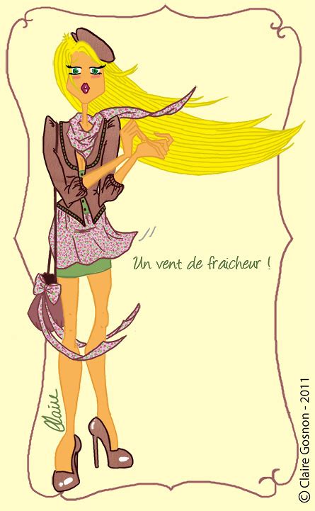 Femme Blonde Aux Cheveux Long Dans Le Vent De Claire Gosnon Illustrateur Affiche Bande