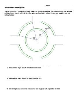 Arc Length And Area Of Sectors Roundabouts Application By Chris Evans Math