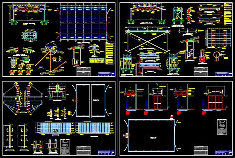 Estructura Gimnasio En AutoCAD Librería CAD