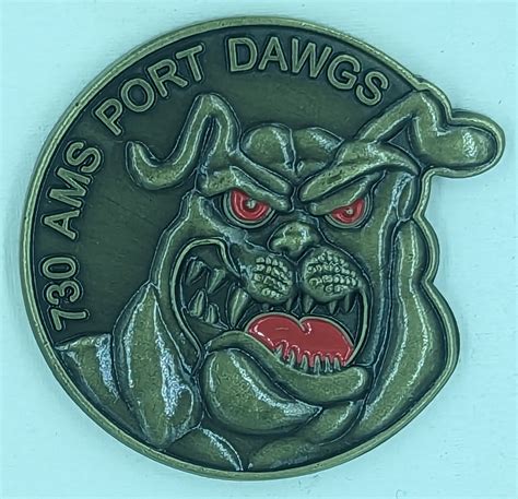 730 Ams Port Dawgs Samurai Port Air Force Challenge Coin Rolyat