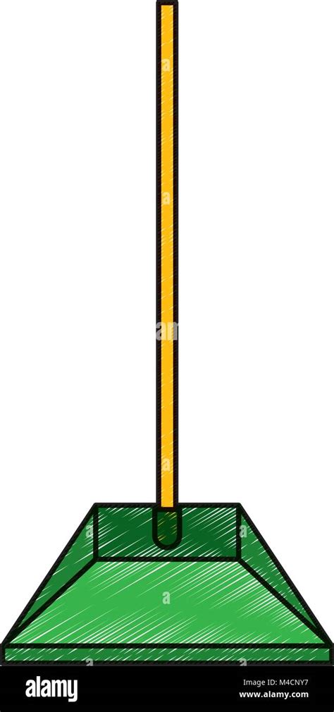 Dustpan Equipment Plastic Clean Garbage Vector Illustration Stock