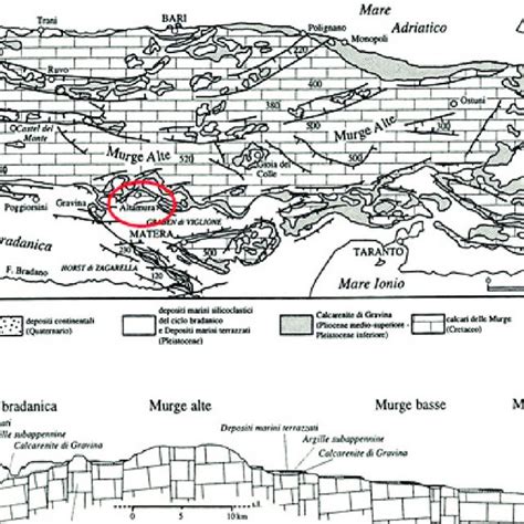 Carta Geologica Schematica A E Sezione Geologica B Dell Area Delle