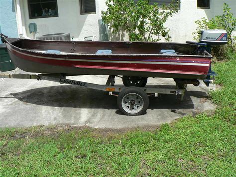 ALUMINUM JON BOAT 11.5 Feet W/ NISSAN OUTBOARD MOTOR PLUS TRAILER-3 BENCH SEATS for sale for ...