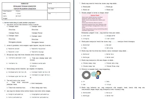 Soal Pas Kelas 2 Mi Tema 3 Antapedia Riset