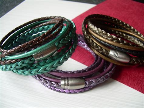 Leather Bracelets For Women Womens Leather Bracelets Mens Etsy