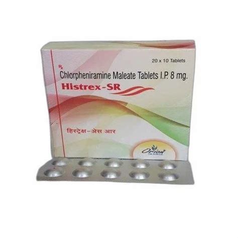 Medicines Type Histrex Sr Tab Chlorpheniramine 8mg Sustained Release Tablet For Antihistamininc