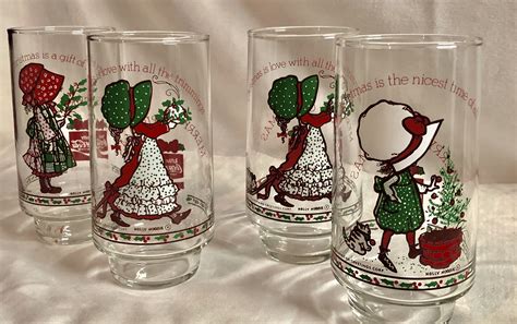 Limited Edition Coca Cola Holly Hobbie Christmas Drinking Glasses Set