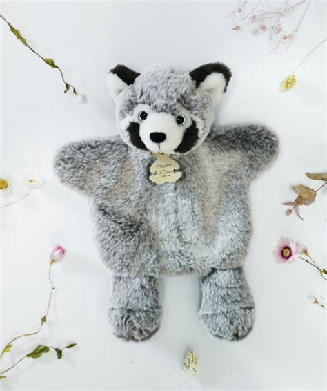 Marionnette Main Panda Gris Cm Histoire D Ours