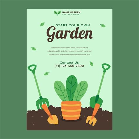 Premium Vector Hand Drawn Texture Gardening Poster