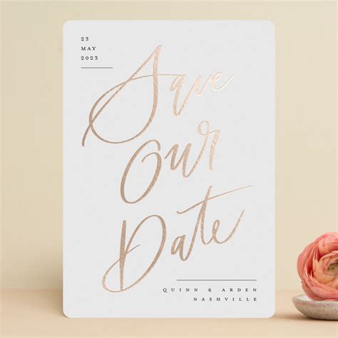 Lettered Sign Foil Pressed Save The Date Cards By Stacey Meacham Minted