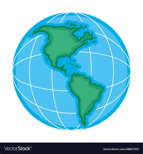 America map globe icon Royalty Free Vector Image