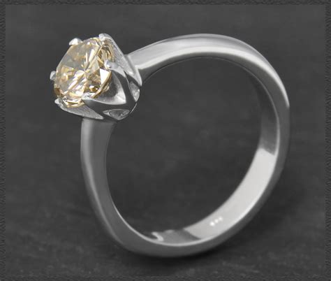 Diamant Ring Ct Champagner Brillant Wei Gold Brillant Gold