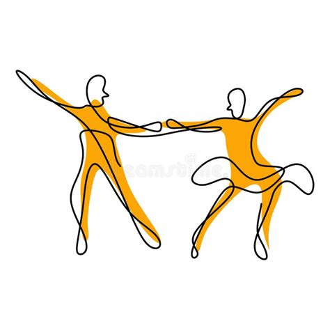 Continuous Line Drawing Dancing Couple Stock Illustrations 167