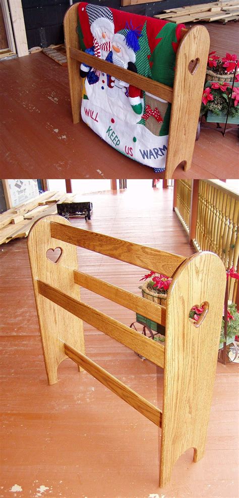 Quilt Rack Stand Hanging Shelf For The Floor Country Wooden Display