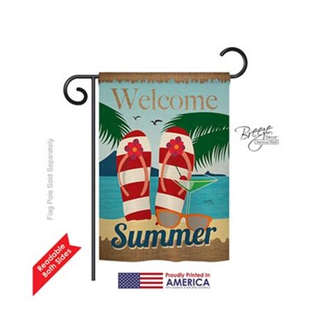 Breeze Decor 56075 Summer Welcome Summer 2 Sided Impression Garden Flag