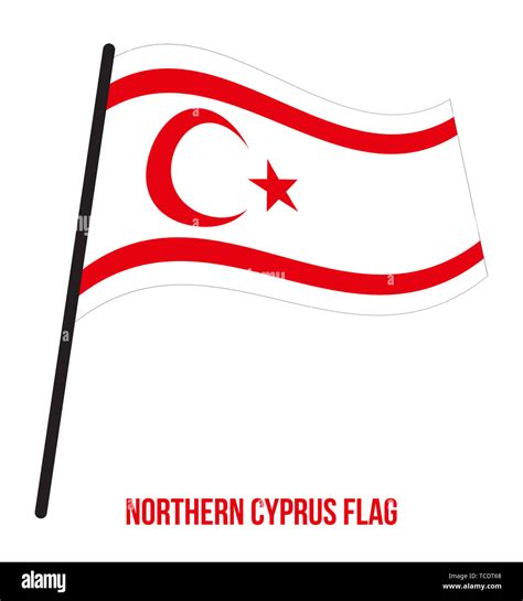 Northern Cyprus Flag Waving Vector Illustration On White Background