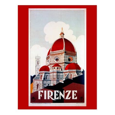 Vintage Florence Italian Travel Poster Postcard Zazzle