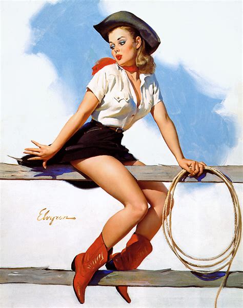 Cowgirl Pin Up By Gil Elvgren