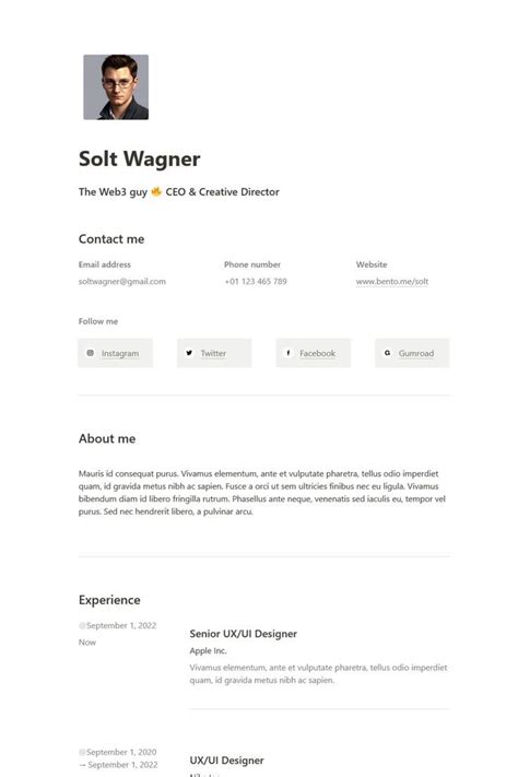 Notion Resume Builder Template Resume Builder Template Resume Design