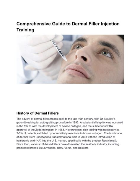 PPT Comprehensive Guide To Dermal Filler Injection Training 2