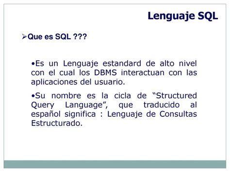 Lenguaje Sql Contenidos Que Es Sql Estructura De Sql Ppt Descargar