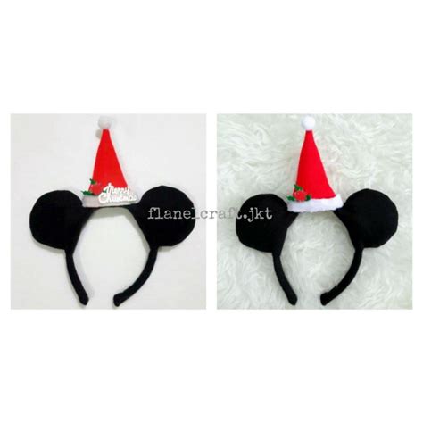 Jual Bando Natal Topi Natal Mickey Mouse Christmas Mickey Perayaan