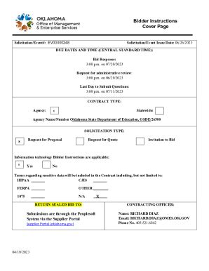 Fillable Online Sde Ok Solicitation Event EV00000248 Fax Email Print