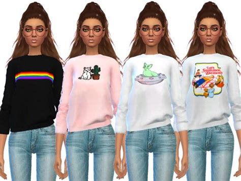 Wicked Kittie S Snazzy Sweatshirts MESH NEEDED In 2024 Sims Sims 4