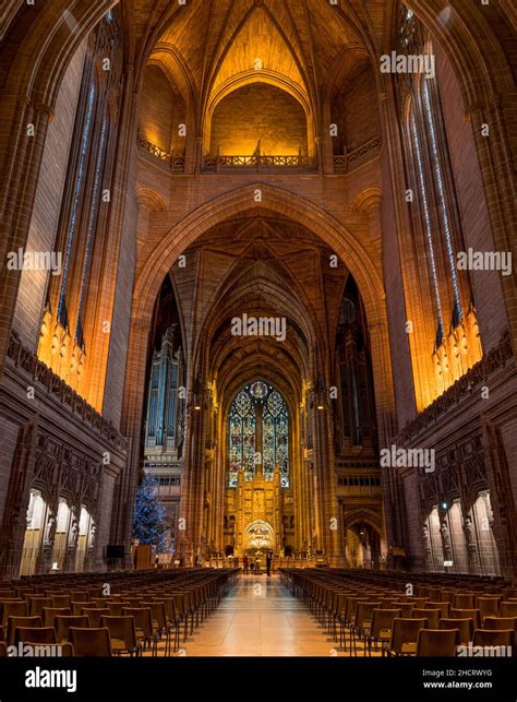 Liverpool Anglican Cathedral Stained Glass Stock Photo Alamy