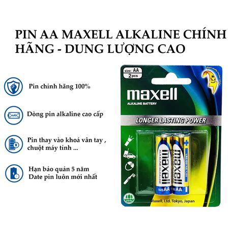 Pin AA Maxell Super Alkaline LR6 Vỉ 2 Viên Chính Hãng Nhà Phân Phối