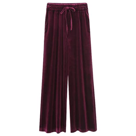 Women Pants Autumn Winter Thick Velvet Pants Elastic Waist Trousers