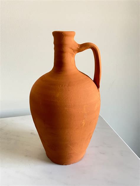 Vase En Terre Cuite Fait Main I Carafe En C Ramique I Pichet Etsy