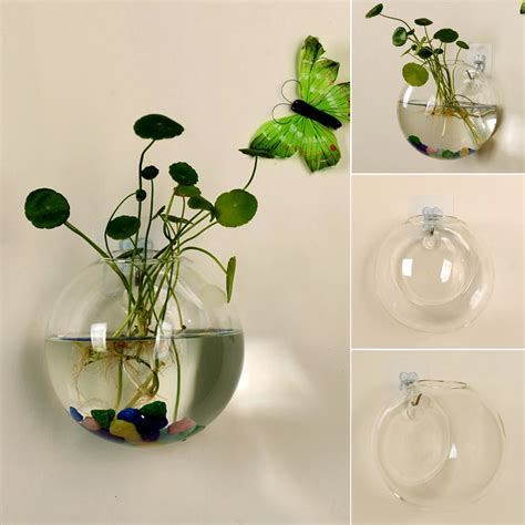 Vases Glass Vase Wall Hanging Flower Pot Hydroponic Terrarium Fish Tank