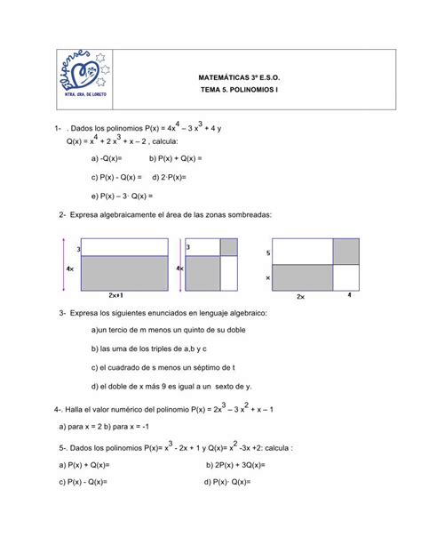 Pdf Matem Ticas E S O Tema Polinomios I Tema Polinomios I