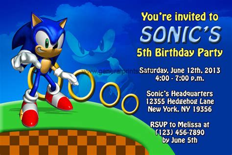 Sonic The Hedgehog Birthday Invitations Dolanpedia