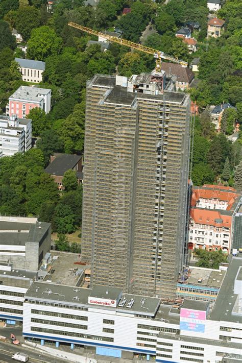 Luftaufnahme Berlin Umbau Hochhaus Gebäude Steglitzer Kreisel an der