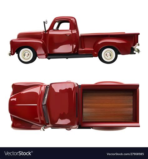 Old Vintage Classic Pickup Red Truck Royalty Free Vector