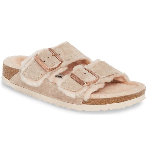 Birkenstock Arizona Genuine Shearling Slide Sandal Women Nordstrom