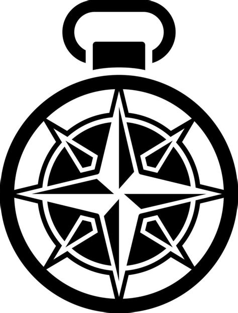 Black and White illustration of compass icon. 24254760 Vector Art at Vecteezy