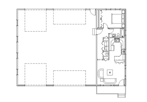 One Bedroom Country Home Floor Plan, RV Bus Big Rig Garage With ...