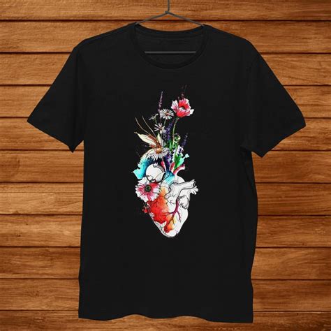 Anatomical Heart And Flowers Show Your Love Women Men Shirt Gift Black