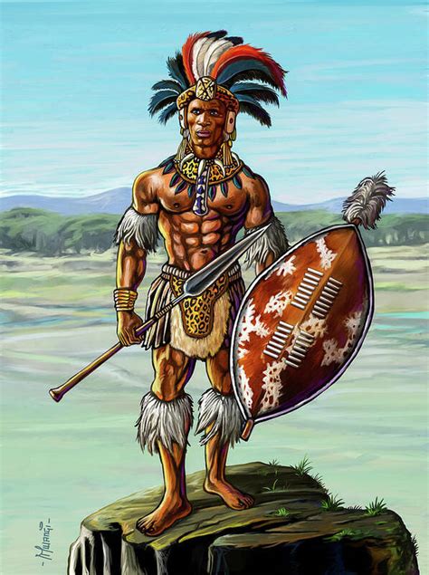 Warrior King Shaka Zulu Art Print by Anthony Mwangi - Pixels