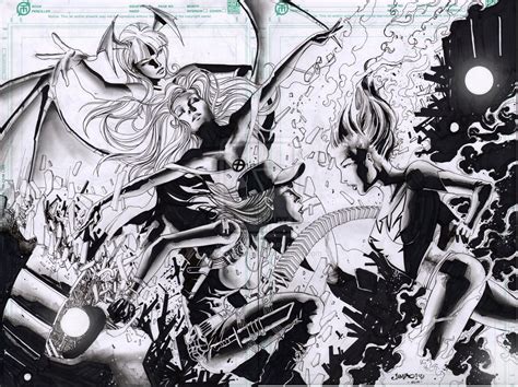 Emma Frost Jill Valentine Phoenix Morrigan By Jimbo Salgado Marvel